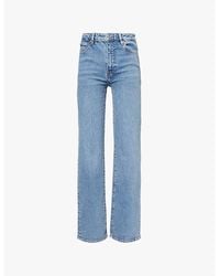 FRAME - The Ruler High-Rise Straight-Leg Stretch-Denim Jeans - Lyst