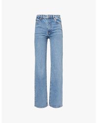 FRAME - The Ruler High-Rise Straight-Leg Stretch-Denim Jeans - Lyst