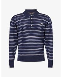 Wales Bonner - Beam Striped Wool Polo Shirt - Lyst