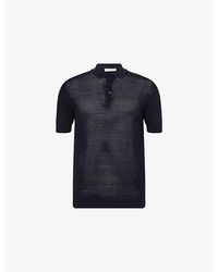 Orlebar Brown - Burnham Textured-Pattern Cotton-And-Silk Polo Shirt - Lyst