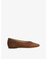 Dune - Highcut Suede Ballet Flats - Lyst