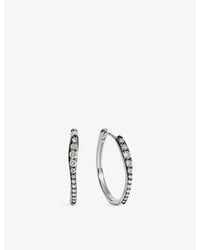 Monica Vinader - Riva Pavé Diamond Blackened Sterling- And 0.35Ct Lab Grown Diamond Hoop Earrings - Lyst