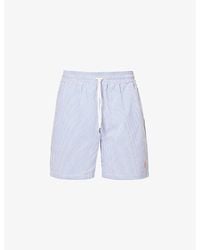 Polo Ralph Lauren - Striped Mid-rise Cotton-blend Swim Shorts Xx - Lyst