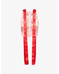 Erdem - Embellished Sleeveless Satin Top - Lyst