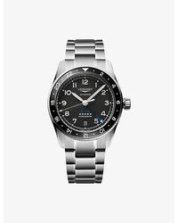 Longines - L3.802.4.53.6 Spirit Zulu Time Ceramic Bezel Stainless-Steel Automatic Watch - Lyst