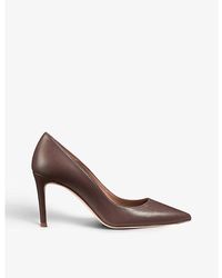 LK Bennett - Leather Heart Print Floret Pointed-toe Courts, Size: - Lyst