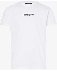 DSquared² - Brand-print Crewneck Regular-fit Cotton-jersey T-shirt - Lyst