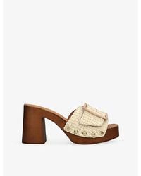Steve Madden - Marlena Heeled Raffia Sandals - Lyst
