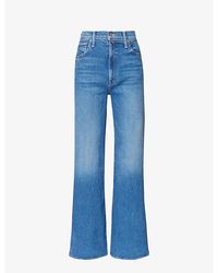 Mother - The Ditcher Roller Wide-leg High-rise Stretch-organic-denim-blend Jeans - Lyst
