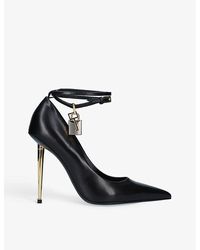Tom Ford - Padlock Pointed-toe Leather Courts - Lyst