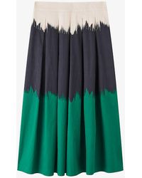 LK Bennett - Dora Dip-dye Cotton Midi Skirt - Lyst