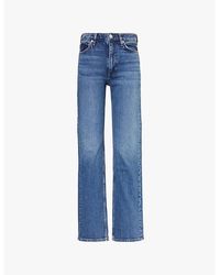 Rag & Bone - Harlow Straight-Leg Mid-Rise Stretch-Denim Jeans - Lyst