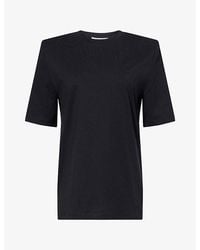 Frankie Shop - Carrington Padded-Shoulder Cotton-Jersey T-Shirt - Lyst
