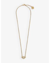 Maje - Rhinestone-embellished Gold-toned Brass Pendant Necklace - Lyst