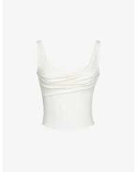 House Of Cb - The Drape Neck Jersey Corset Top Xs (A-C Cup) - Lyst