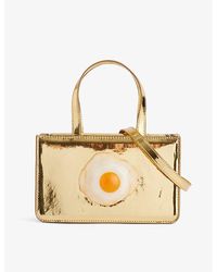 Puppets and Puppets - egg-appliqué Small Faux-leather Top-handle Bag - Lyst