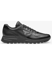 Prada - Brand-plaque Leather Low-top Trainers - Lyst