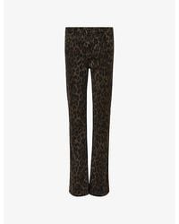 AllSaints - Haldan Leopard-Print Stretch-Denim Jeans - Lyst