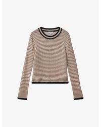 Reiss - Astrid Contrast-tip Relaxed-fit Knitted Jumper - Lyst