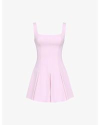 House Of Cb - Amelie Square-Neck Stretch-Crepe Mini Dress - Lyst