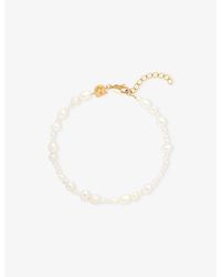 Astrid & Miyu - Serenity Beaded -plated Brass And Pearl Bracelet - Lyst