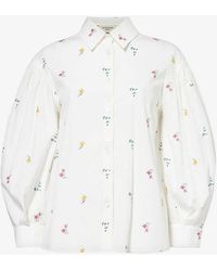 Weekend by Maxmara - Villar Floral-embroidered Cotton Shirt - Lyst