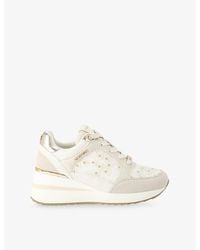 Carvela Kurt Geiger - High Rise Daisy Faux-Leather And Mesh Trainers - Lyst