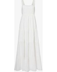 PAIGE - Ginseng Tiered Cotton Maxi Dress - Lyst