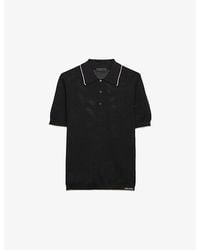 Prada - Logo-Intarsia Silk-Cotton Polo Shirt - Lyst