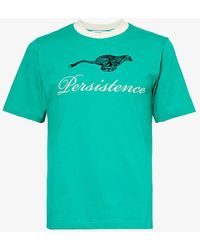 Wales Bonner - Persistence Brand-embroidered Organic-cotton T-shirt X - Lyst