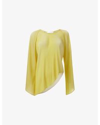 eem - Dual-Tone Plisse Woven Top - Lyst