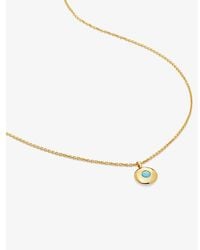 Monica Vinader - December Birthstone 18Ct-Plated Vermeil Sterling- And Pendant Necklace - Lyst