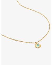 Monica Vinader - December Birthstone 18ct -plated Vermeil Sterling-silver And Turquoise Pendant Necklace - Lyst