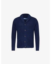 Polo Ralph Lauren - Bright Vy Shawl-collar Regular-fit Linen And Cotton-blend Knitted Cardigan - Lyst
