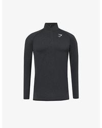 GYMSHARK - Vital Seamless Logo-Print Half-Zip Woven Top - Lyst