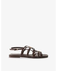 Claudie Pierlot - Medallion Flat Leather Sandals - Lyst