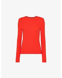 Whistles - Essential Crew-Neck Ribbed Stretch-Knit Jumper - Lyst