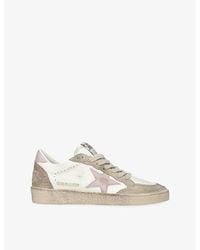 Golden Goose - Ball Star Leather And Suede Low-Top Trainers - Lyst
