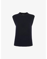 Whistles - Sleeveless Round-Neck Wool Vest - Lyst