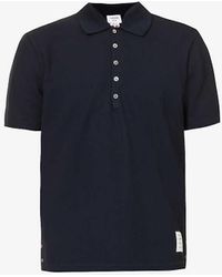 Thom Browne - Striped-trim Relaxed-fit Cotton-jersey Polo Shirt - Lyst