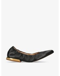 Dries Van Noten - Pointed-toe Leather Ballet Flats - Lyst