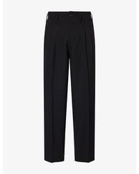 Ami Paris - Pleated Tapered Wool Trousers - Lyst