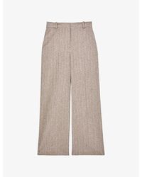 Reiss - Isla Wide-Leg Stretch-Woven Trousers - Lyst