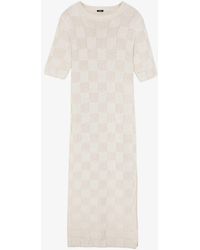 JOSEPH - Vichy Slim-fit Textured Silk And Cotton-blend Maxi Dress - Lyst