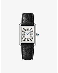 Cartier - Tank Must Large And Leather Quartz Watch 33.7Mm - Lyst