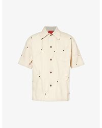Kusikohc - Rivet-embellished Short-sleeved Denim Shirt - Lyst