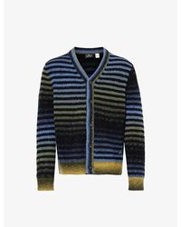 PS by Paul Smith - Gradient-striped V-neck Wool-blend Cardigan X - Lyst