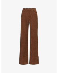 Reformation - Penney High-rise Flared-cuff Organic-cotton Trousers - Lyst