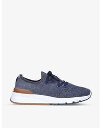 Brunello Cucinelli - Brand-embossed Knitted Low-top Trainers - Lyst