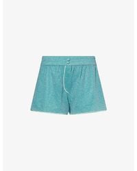 Oséree - Lumiere Metallic Stretch-Woven Shorts - Lyst